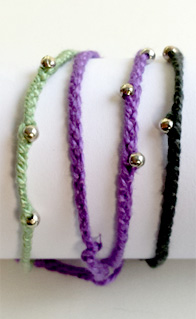 3 bracelets souhaits perles argentées